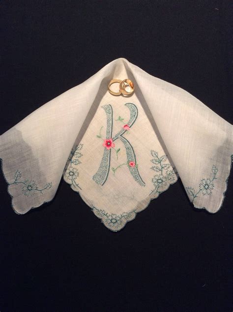 Vintage Monogram Handkerchief Letter K Hankerchief Blue | Etsy ...
