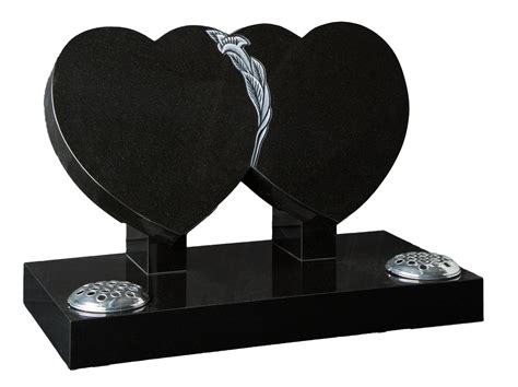 Granite Double Heart Headstone by Ross Stonecraft UK Ltd | Slough | Berkshire