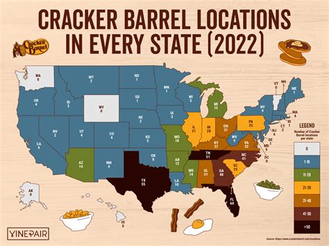 The Number of Cracker Barrels in Every State [MAP] | VinePair