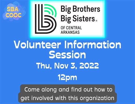 Big Brothers Big Sisters Volunteer Interest Session - William H. Bowen ...