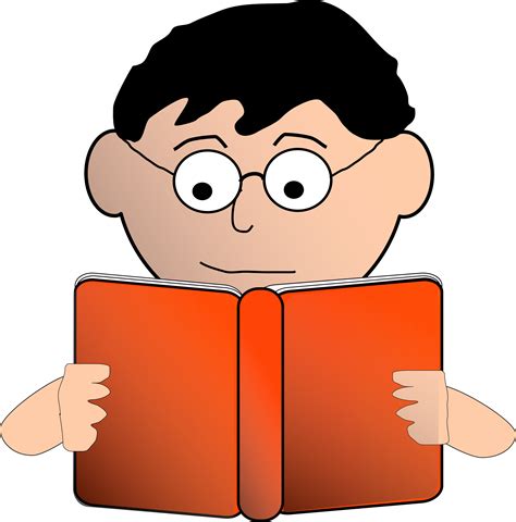 Clipart - reading man with glasses