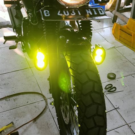 Led Spotlights Additional Motorcycle Lights oval Yellow Fog | Shopee ...