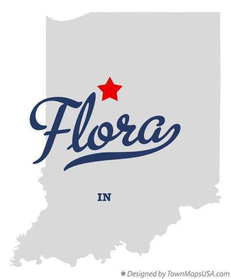 Map of Flora, IN, Indiana