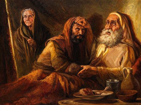 Isaac blesses Jacob - Gospelimages | Biblical art, Abraham in the bible ...