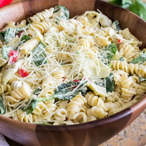 Spinach Artichoke Pasta Salad ⋆ Real Housemoms