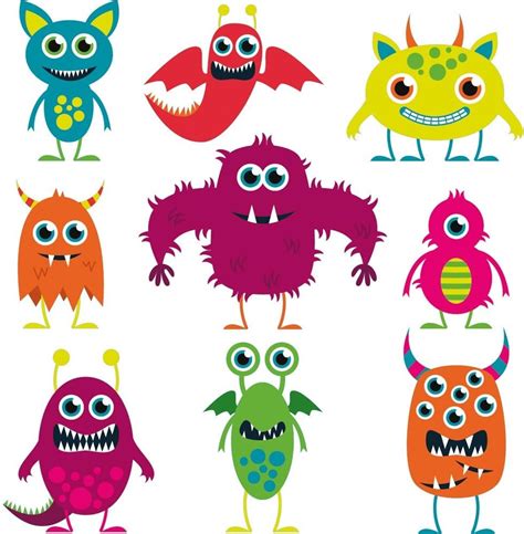 Monsters Stickers – 9 Stickers Ref: nw2523, 30x31 cm: Amazon.co.uk ...