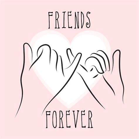 Premium Vector | Line art friendship day hands free vector design