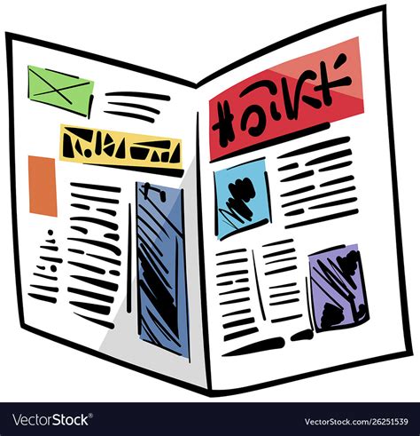 Newspaper clip art cartoon Royalty Free Vector Image