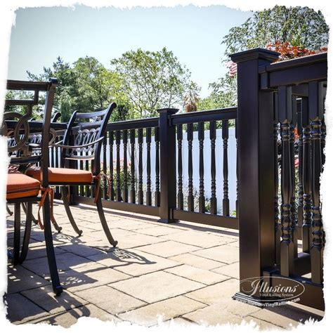 Awesome deck and railing idea. BLACK PVC vinyl railing from Illusions ...