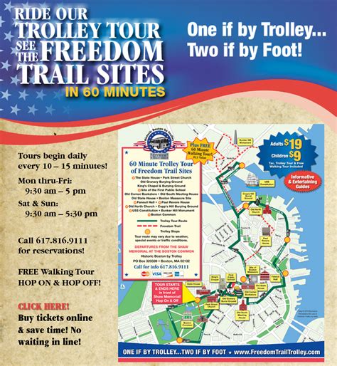 Schedule for Historic Boston, Massachusetts by Trolley Tours!