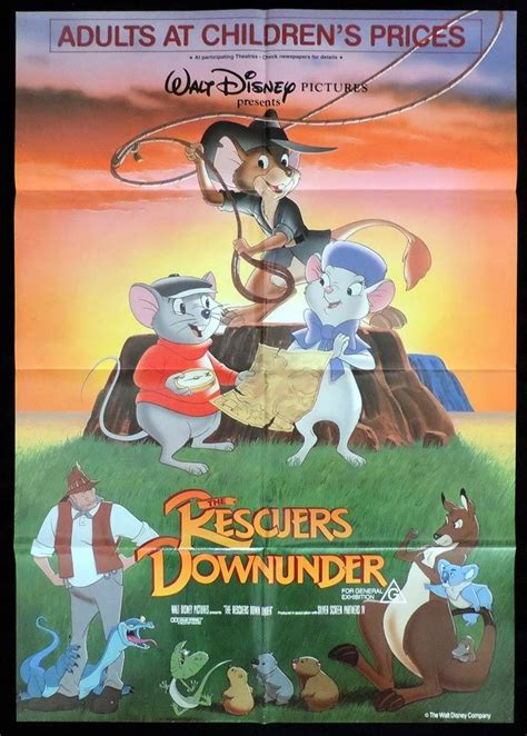 THE RESCUERS DOWN UNDER One Sheet Movie Poster Bob Newh