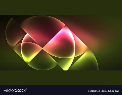 Techno glowing glass geometric shapes Royalty Free Vector