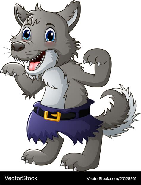 Funny cartoon wolf Royalty Free Vector Image - VectorStock