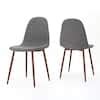Raina Light Grey and Dark Brown Fabric Dining Chairs (Set of 2) 12072 - The Home Depot