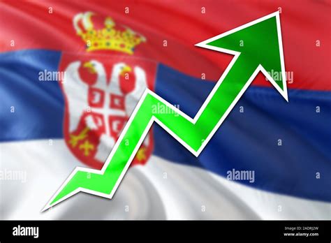 Serbia economy graph is indicating positive growth, green arrow going ...