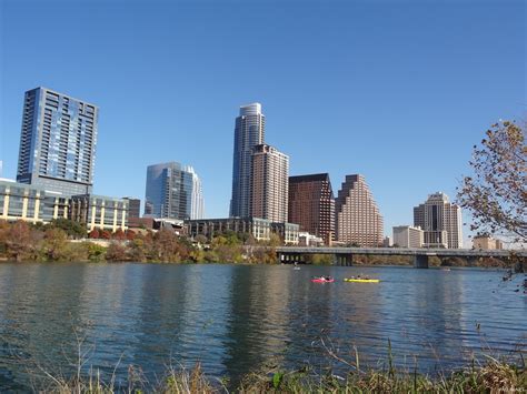 Canoes on Lady Bird Lake with Downtown Austin Skyline - Free Photos of Austin for Your Website ...