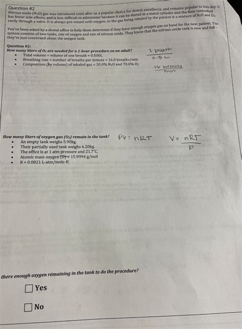 Solved Question \#2 Nitrous oxide (N2O) gas was introduced | Chegg.com