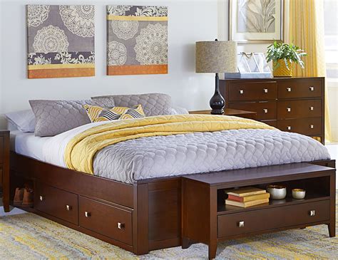 Pulse Cherry Queen Platform Bed With Storage from NE Kids | Coleman Furniture