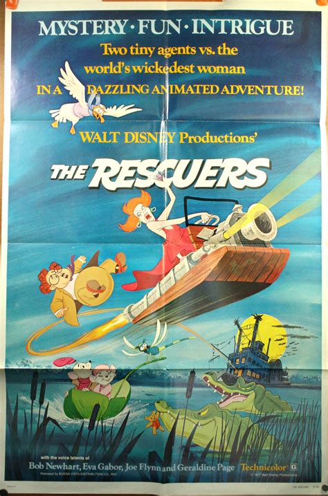 THE RESCUERS, Bob Newhart Eva Gabor Animation Original Vintage Movie ...