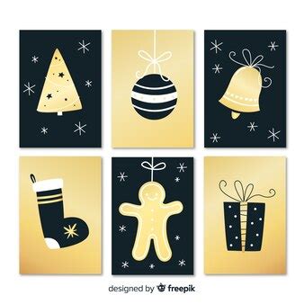 Free Vector | Golden christmas cards