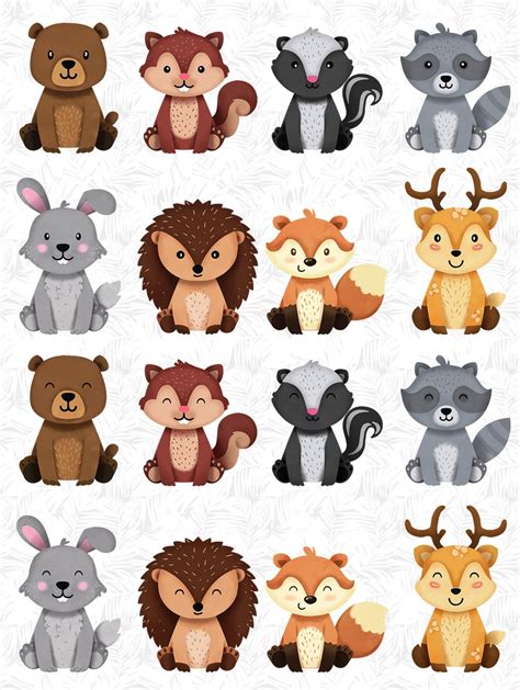 Clipart Bundle, Woodland Animal, Digital Download, Animal Drawing and Illustration, Wall Art ...