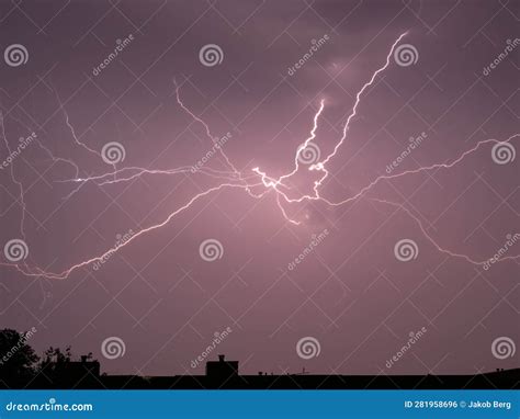 Thunderstorms in the Night Sky. Stock Photo - Image of thunderbolt, strike: 281958696