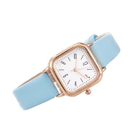 Mightlink Women Watch Square Dial Adjustable Faux Leather Strap Elegant ...