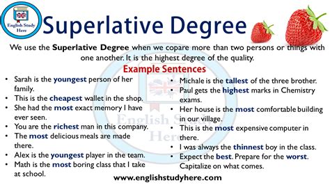 http://englishstudyhere.com/grammar/superlative-degree/ | Gramática inglesa, Gramática, Ingles