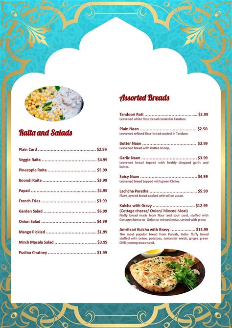 Menu | Indish Moncton