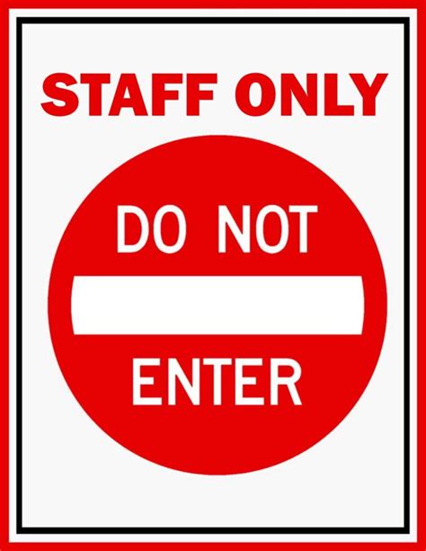 Staff Only Door Sign Sample | FREE Download