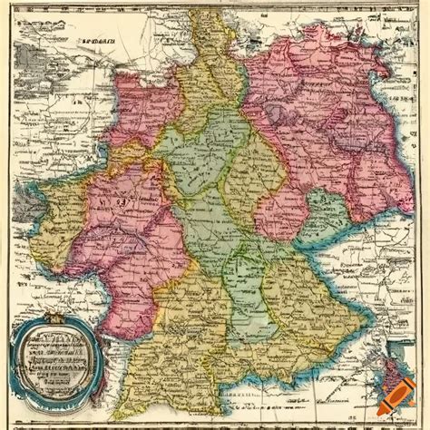 Detailed 19th century map of germany on Craiyon