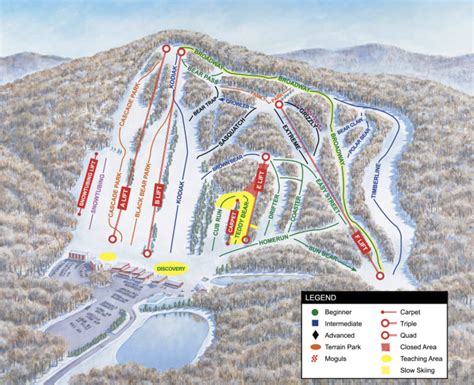 Bear Creek Mountain Resort Trail map - Freeride