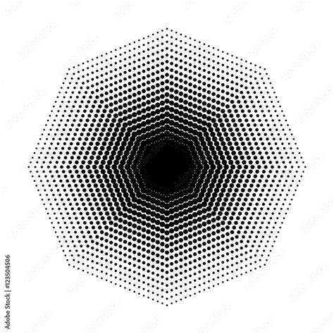 Vector Octagon halftone geometric shapes, Dot design abstract background. The geometric shape ...