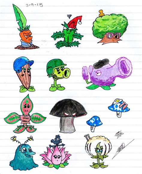 PlantsVsZombies Fanart 2.0 plants and costumes by Fedecomics on DeviantArt