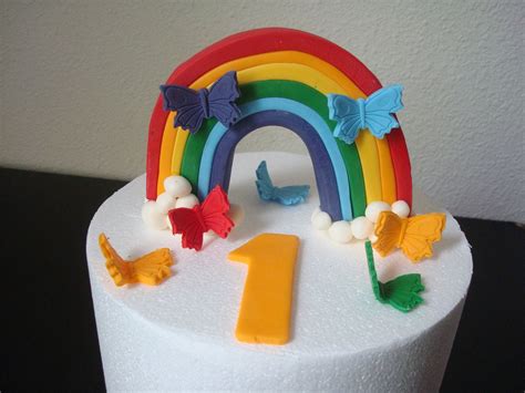 Edible Fondant Rainbow Cake Topper. | Fondant rainbow, Rainbow cake ...