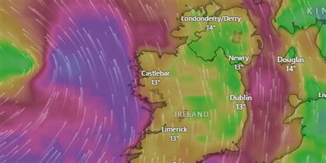 Storm Kathleen Tracking Towards Ireland