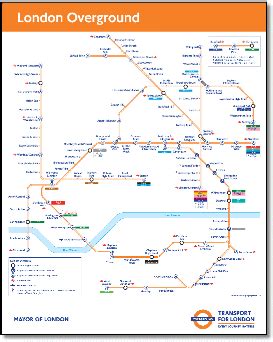 London Overground train / rail maps