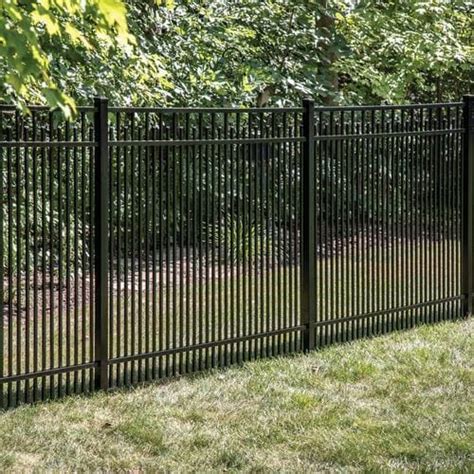 Freedom Standard York 5-ft H x 6-ft W Black Aluminum Flat-Top Decorative in the Metal Fence ...