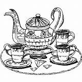 Tea Party Coloring Page · Creative Fabrica sketch template