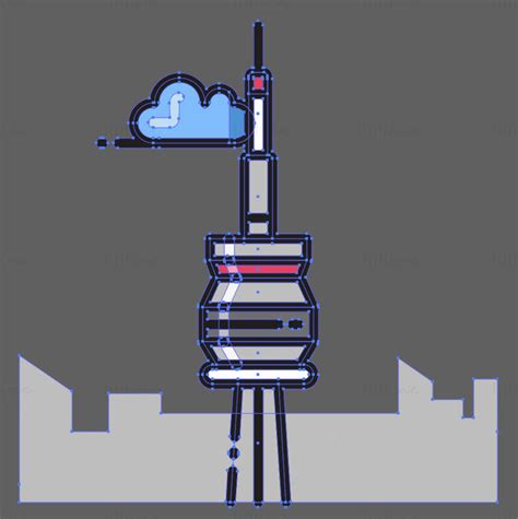 CN Tower vector illustration