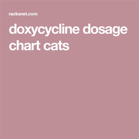 doxycycline dosage chart cats | Chart, Cats, Pets