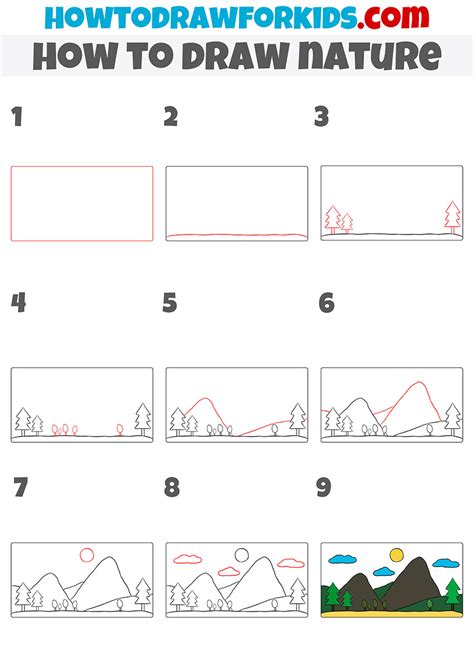 How to Draw Nature - Easy Drawing Tutorial For Kids