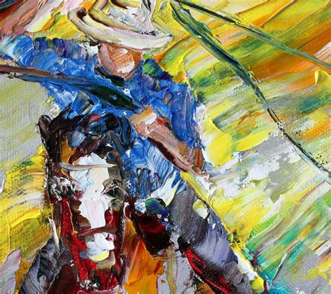 Cowboy Western art painting original oil abstract impressionism fine art on canvas by Karen Tarlton