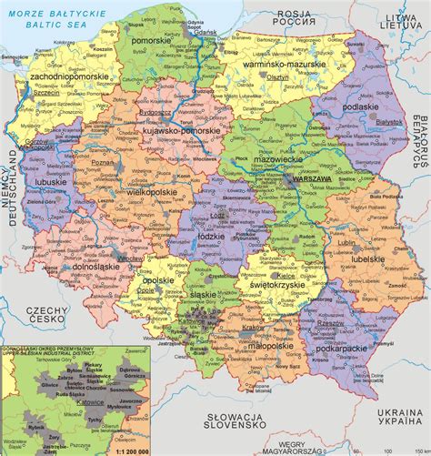 Large detailed political and administrative map of Poland. Poland large political and ...