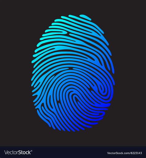 Blue color fingerprint Royalty Free Vector Image