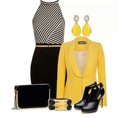 62 best images about yellow/black & white outfits on Pinterest | Created by, Polka dots and ...