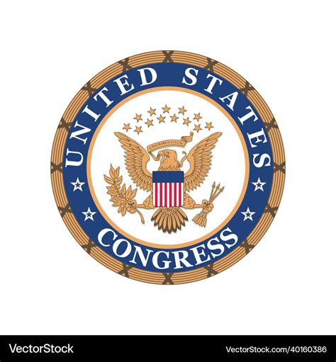 Realistic emblem of the us congress Royalty Free Vector