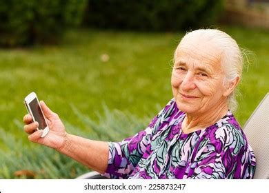 Modern Grandmother Using Touch Screen Mobile Stock Photo 225873247 | Shutterstock