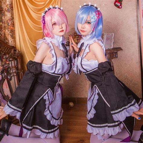 WORE Animer Cosplay Costume Ram/Rem Sets Superior Quality Anime Convention Maid Dress | Lazada PH