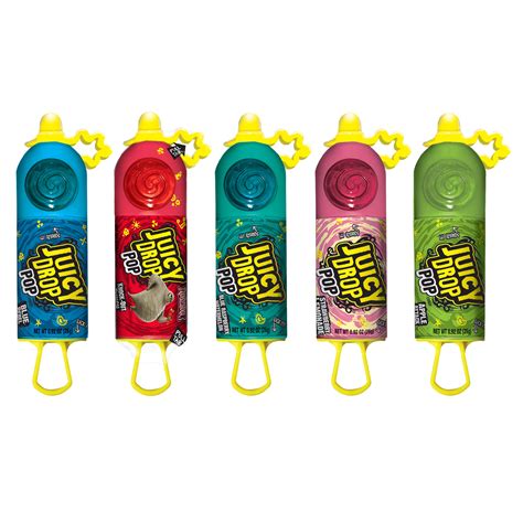 Juicy Drop Pop Sweet Lollipops Candy with Sour Liquid, Assorted Flavors, .92oz - Walmart.com